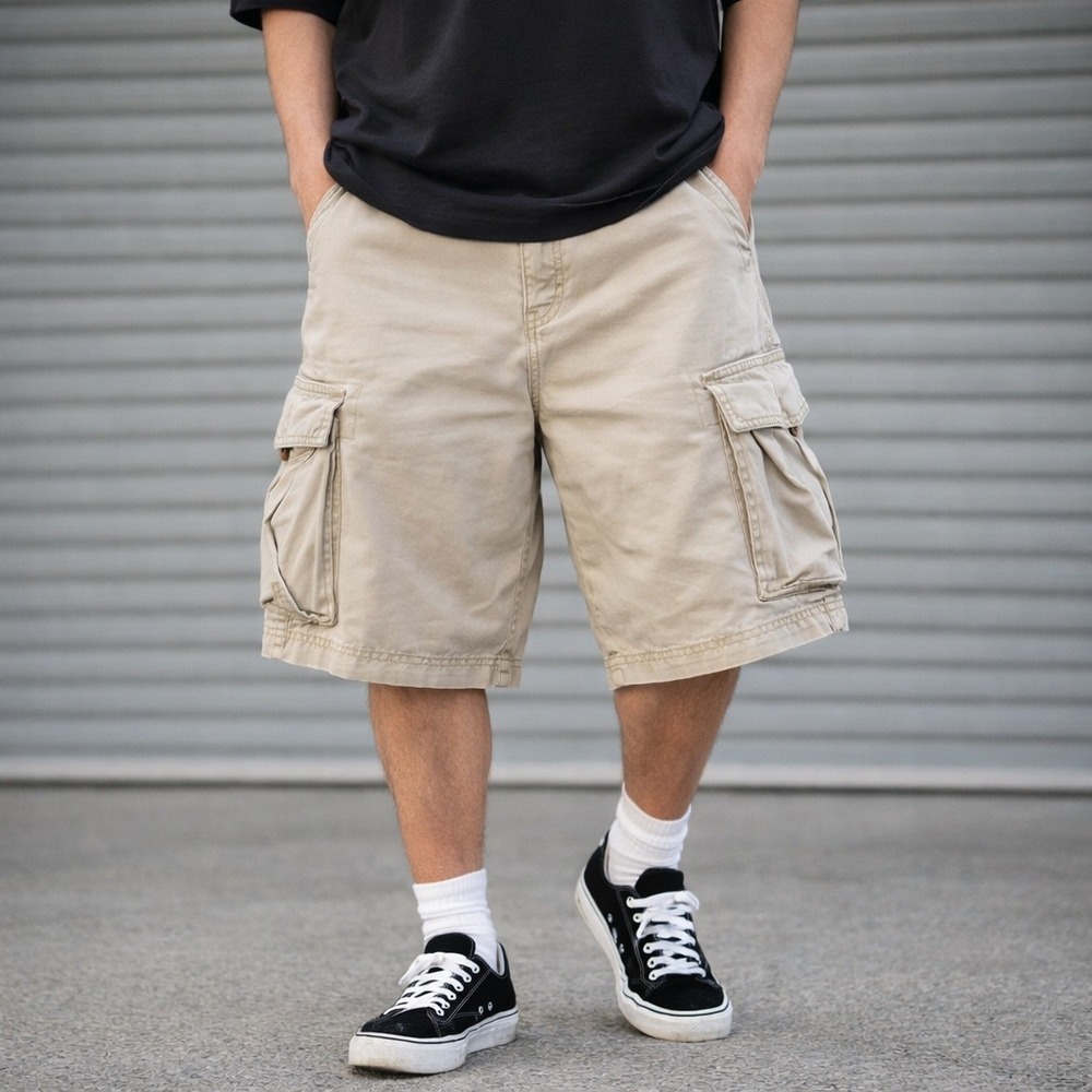 Levi's Cargo Shorts Mens 32 Beige Loose Baggy Y2K‎ 2000s Skate Workwear